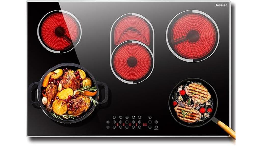 30 inch electric cooktop 5 burners