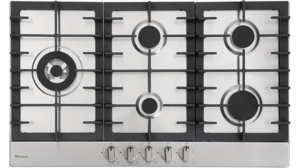 34 dual fuel cooktop