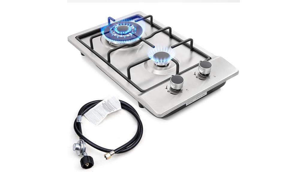 compact stainless steel cooktop