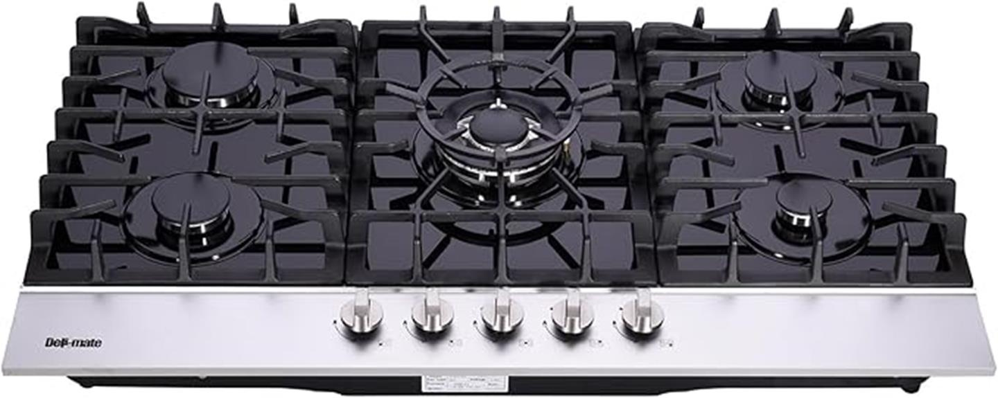 five burner gas cooktop