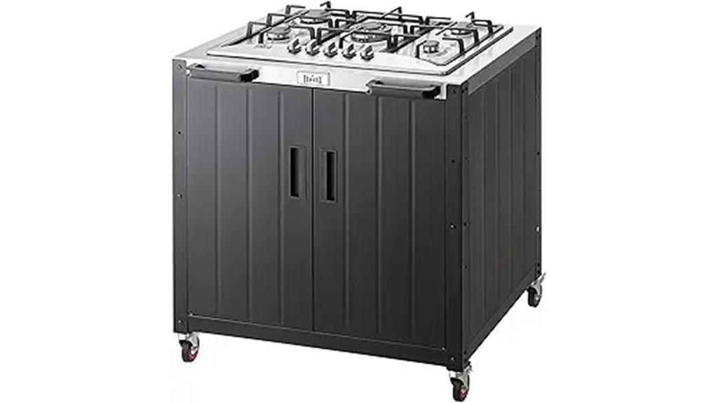 five burner stainless steel grill