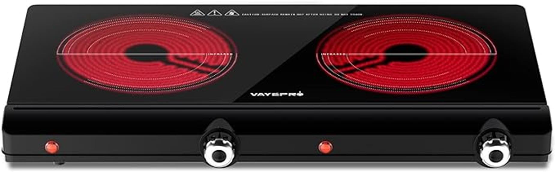 infrared double burner cooktop