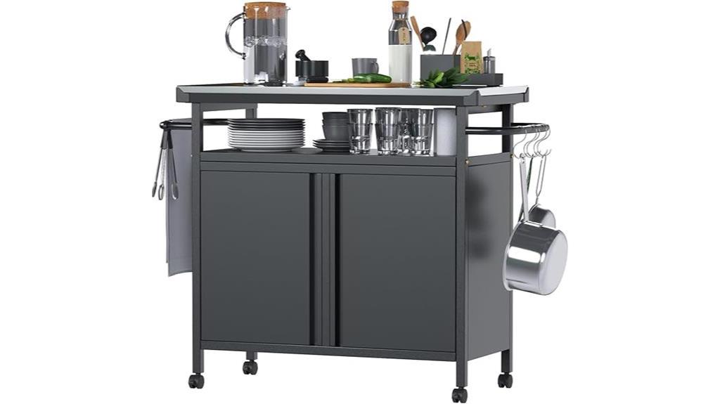 mobile grill cart storage