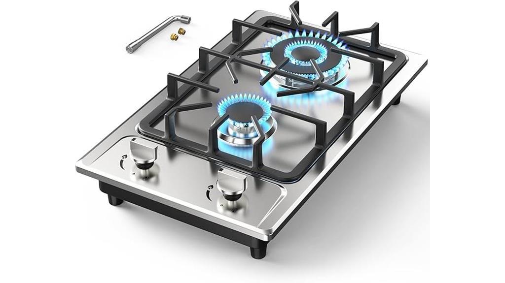 portable 2 burner gas cooktop