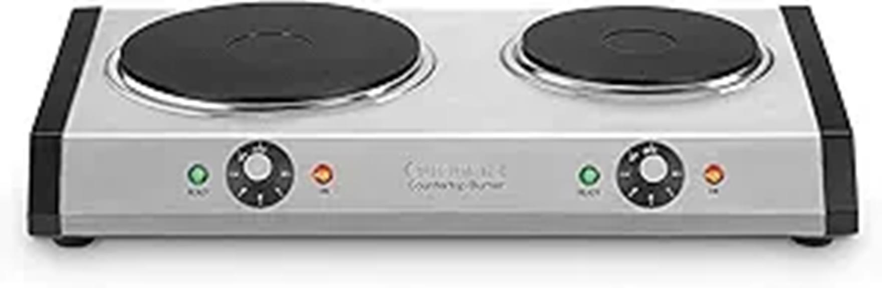 silver double burner cuisinart