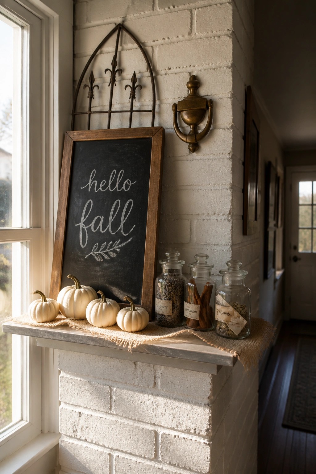 A wooden chalkboard sign reading 